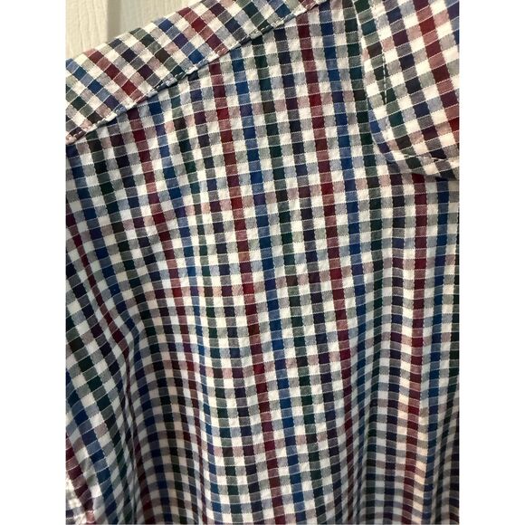 Singer + Sargent Red Blue Green Gingham Textured Button Down Shirt sz XL EUC - Picture 2 of 8